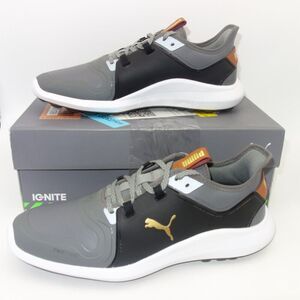 NEW PUMA IGNITE FASTEN8 Spikeless Golf Shoes Men's 7 Black Gray Gold